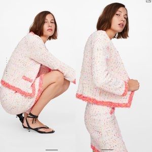 Zara tweed skirt and blazer suit